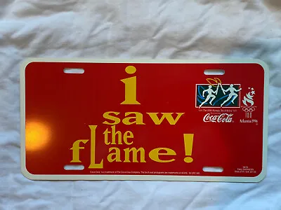 USA Olympic Coca-Cola I Saw The Flame Tag License Plate Torch Relay New • $5