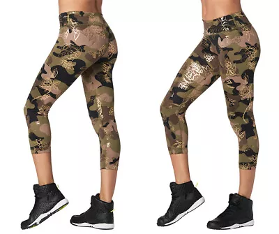 Zumba Revolution Crop Leggings - Army Green ~ XL & XXL ~ New! Free Ship! • £43.38