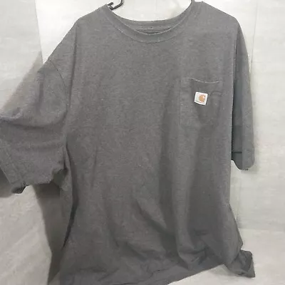 Carhartt Pocket Shirt Adult 3XL Gray Loose Fit Short Sleeve Workwear Mens • $9.97