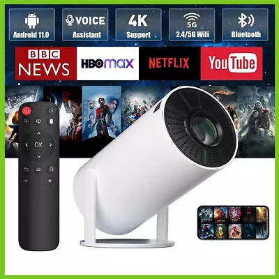 5G 4K Mini Projector HY300 1080P HD LED WiFi Bluetooth HDMI Smart Home Theater • £56.23