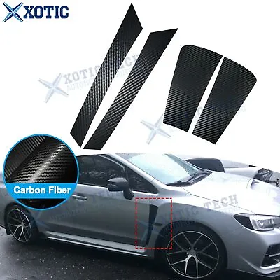 Carbon Fiber Texture Upper Lower Sider Air Flow Fender Decal For WRX STI 2015-up • $30.63