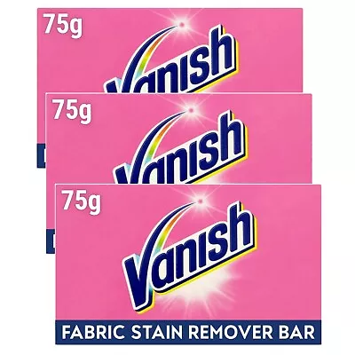 3 X Vanish Fabric Stain Remover Soap Bar Pre-Wash Bar 75g Fabric Laundry Washing • £10.69