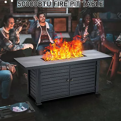 57  Propane Fire Pit Table 50000 BTU Outdoor Gas Firepit W/ Cover Slate Tabletop • $284.95