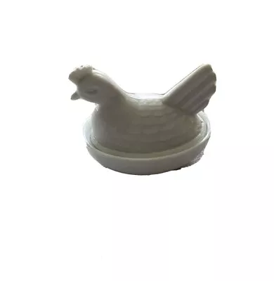 Vintage Hen On Nest White Milk Glass Candy/Trinket Dish • $25.31