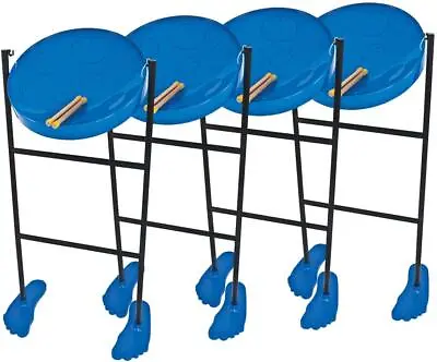 Panyard Jumbie Jam W1078 Educator's 4-Pack Steel Drums Blue G Diatonic W/Floor • $874.95