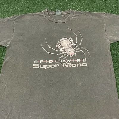 Vintage 90s Fishing Spider Wire Super Mono VTG Spider Fish Shirt Mens Size XL • $34.99