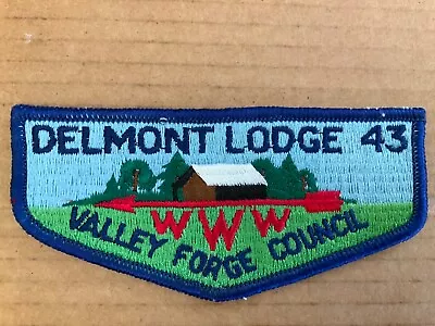 Delmont Lodge 43 Vigil Honor OA Flap Horizontal Bright Blue Background • $14.95