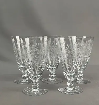 5 Fostoria THISTLE 6 1/8  Blown Glass Ice Tea Glasses Goblets: Mint • $154.99