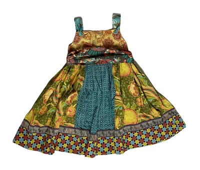 Matilda Jane You & Me Leona Knot Dress & Sash Floral Boho Hippe Scottie Dog Sz 6 • $17.99