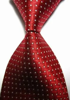 Hot! Classic Patterns Red White JACQUARD WOVEN 100% Silk Men's Tie Necktie • $8.99