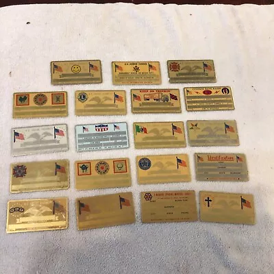 VINTAGE Lot Of 1950’s METAL SOCIAL SECURITY CARD 18 Truckin CB SSA#  Lions • $20