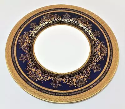 Minton China Cobalt Blue Gold Encrusted H5278 Cabinet Dinner Plate 10 5/8  • £190.02