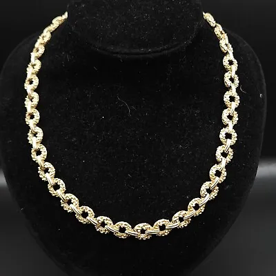 £23 • Buy Vintage Crown Trifari Textured Goldtone Necklace