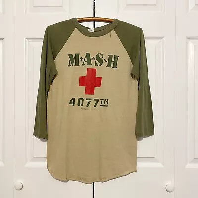 Vintage 80s MASH T-Shirt XL Raglan 3/4 Sleeve Tee 4077th TV Show Promo Fox 1981 • $65