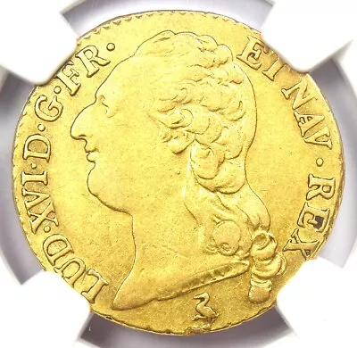 1786/5 France Gold Louis XVI D'Or Coin 1 L'OR - Certified NGC AU53 - Rare! • $1087.75