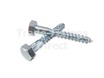 M12 Hexagon Head Coach Screws Zinc Plated Lag Screws Timberfix Sleeper Screws • £0.99