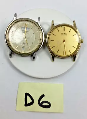 Vintage Lot Of 2 Seiko Men’s 33MM SQ Day Date 31MM Quartz Running For Parts READ • $11.69