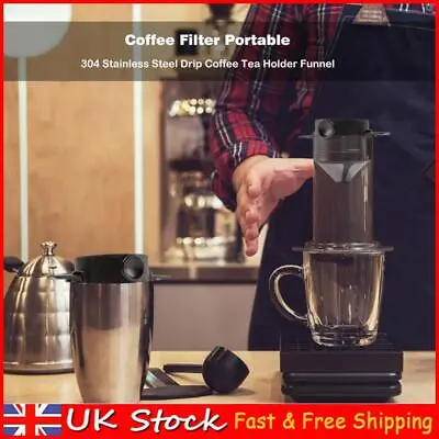 Portable Reusable Coffee Dripper Coffee Filters Drip Tea Holder Mesh Basket • £5.09