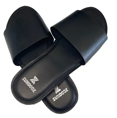 ZUNDOOZ  Mens Leather Slippers Flip Flop UK  Shoe Size 6 7 8 9 10 11 12 • £14.99