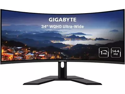 GIGABYTE G34WQC A-SA 34  144Hz Curved Gaming Monitor 3440 X 1440 VA 1500R Displ • $309.99