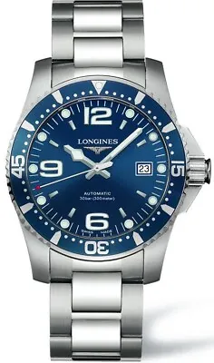 LONGINES Hydroconquest Automatic Blue Steel 41 Mm Men's Watch L3.742.4.96.6 • $1046
