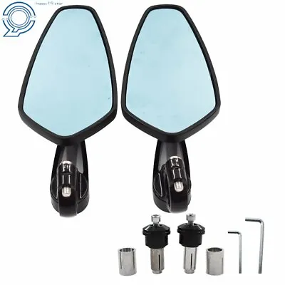 Universal 7/8  Handle Bar End Rearview Side Mirrors For Motorcycle Honda Yamaha • $17.22