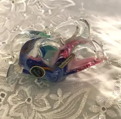 Vintage Mid-Century Murano Lavorazione Art Glass Swirl Napkin Holder • $18.85