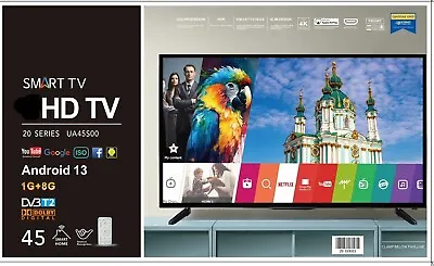 IDOME 43  LED SMART TV HD Ready 3xHDMI 2xUSB WIFI FREEVIEW T2 ANDROID 13 220v UK • £185.45