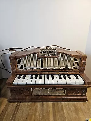 Vintage Emenee Electric Golden Pipe Brown Piano / Organ Retro • $45