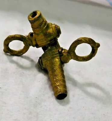Antique ~ Salvage ~  Double Brass Gas Valve With Male And Female Ends      #2626 • $19.99