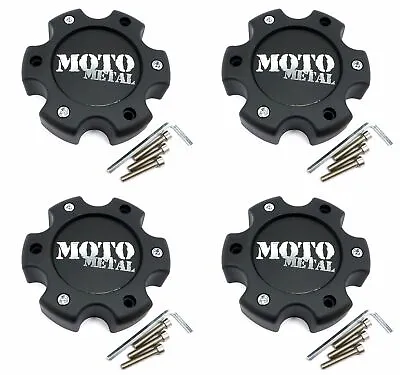 4 Moto Metal Matte Black Wheel Center Hub Caps For 6x135 MO957 MO951 MO959 • $100
