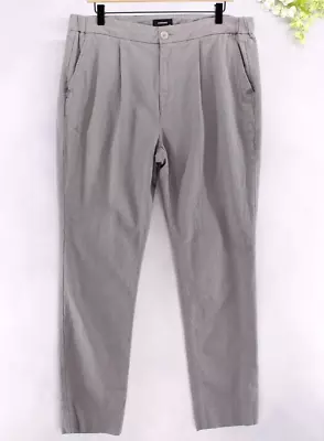 Zanerobe Men's Suitshot Pants Chino Drawstring Tapered Leg Grey 34X30 • $28.89