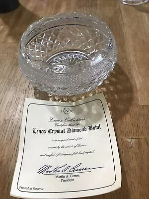 Vintage LENOX Fine Lead Crystal Cut Diamond Pattern Small Candy Bowl Dish • $12.99