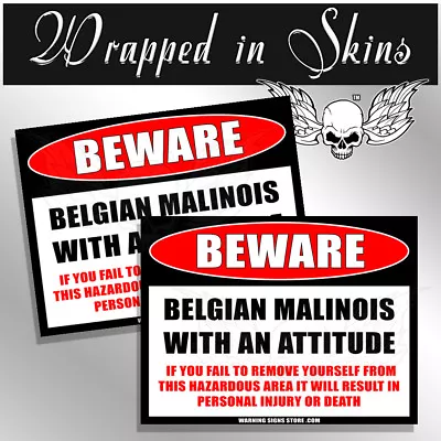 Belgian Malinois Funny Warning Beware Sticker OEM Decal Funny Sticker 2 Pack • $3.66