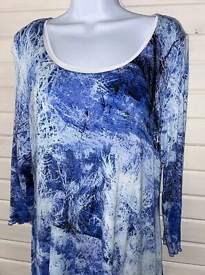 Miraclebody By Miraclesuit Sz LARGE Blue BFF Swing Top Bling Slimming EUC • $24.99