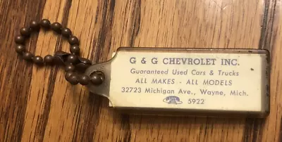 Vintage Chevrolet Chevy Dealership Advertising Keychain Wayne Michigan • $6.75