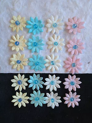 20 Pastel Mulberry Paper Flowers Handmade Miniatures Cards Baby Babies Shower • $1.79