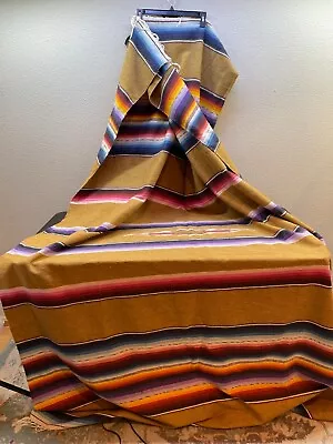 Striking Mexican Saltillo Serape Southwest Woven Rug Or Blanket 96   X 60  • $75