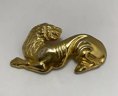 Vintage Gold GP Metropolitan Museum Of Art Signed MMA Lion Brooch Pin 1970's • $32