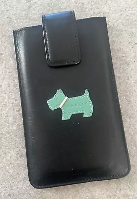 Radley Black Leather Phone Case/ Holder • £4