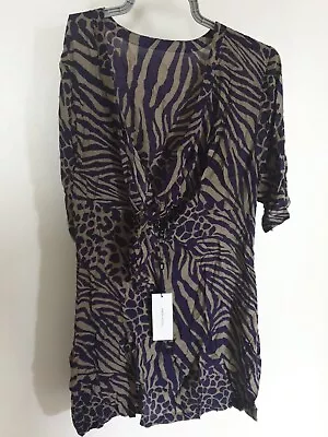 Karen Millen Animal Printed Maxi Kaftan Blue Size M Ref A18 • £18.04