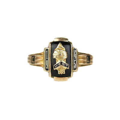 Vintage 10k Gold 1945 West High School Indian Chief Class Ring Sz 6 • $200