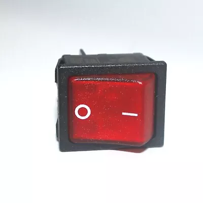 Rocker Switch Off-On DPST Illuminated Panel Mount Red 250 VAC • £4.40