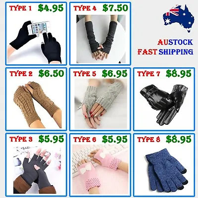 $6.38 • Buy Winter Gloves Men Women Unisex  Glove New Fashion Knit Wool Touch Screen *aus*