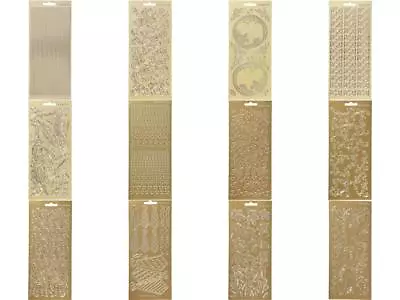 £2.29 • Buy Gold Assorted Designs Self Adhesive Peel Off Stickers Sheet Card Decor Crafts
