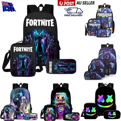 Kids Fortnite School Bag Suit Fortnite Backpack Crossboy Shoulder Bag Pen Bag AU • $38.66