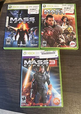 Mass Effect 1 2 & 3 Microsoft XBox 360 3 Game Trilogy Set Lot  • $6.99