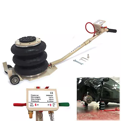 Auto Shop Tire Shop Triple Bag Air Go Jack 6600 LBS Quick Lift Heavy Duty Jackng • $196.69