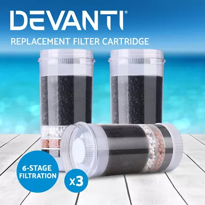 Devanti Water Cooler Filter Purifier 3 Pack Ceramic Carbon Mineral Cartridge • $36.95