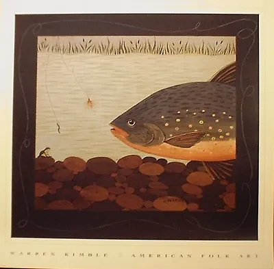 $13.49 • Buy Art Print~STREAM DECISION~Warren Kimble~fish Fishing Folk Primitive Lure 18x18